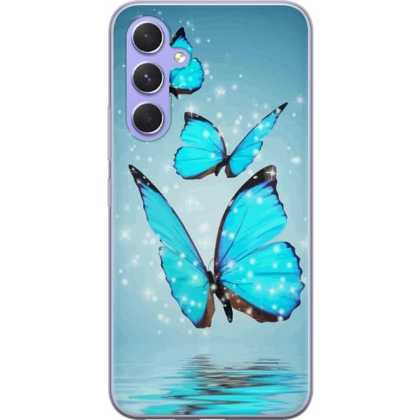 Samsung Galaxy A54 Gennemsigtig cover Glitrende Sommerfugle