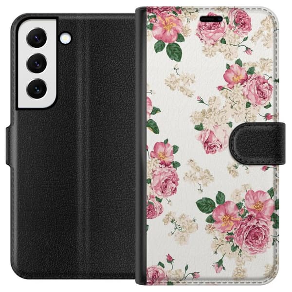 Samsung Galaxy S22 5G Lommeboketui Retro Blomster