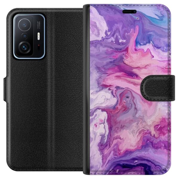 Xiaomi 11T Tegnebogsetui Marmor Lilla