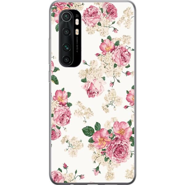 Xiaomi Mi Note 10 Lite Genomskinligt Skal Retro Blommor