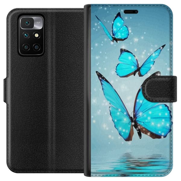 Xiaomi Redmi 10 Plånboksfodral Glittrande Fjärilar