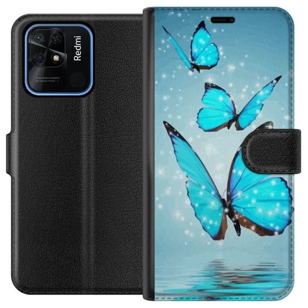 Xiaomi Redmi 10C Plånboksfodral Glittrande Fjärilar