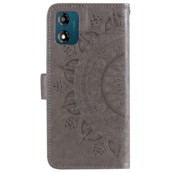 SKALO Motorola Moto E13 4G Mandala Flip Cover - Grå