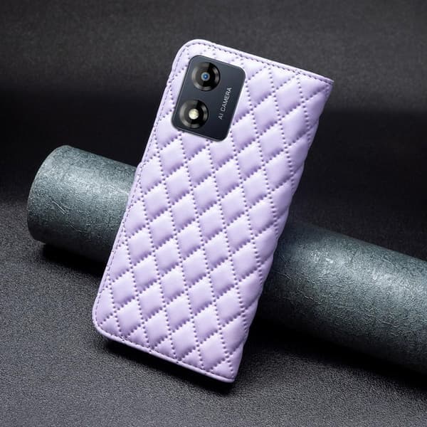 SKALO Motorola Moto E13 4G BINFEN COLOR Tikattu Lompakko - Violetti