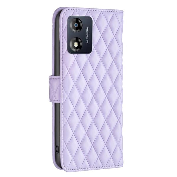 SKALO Motorola Moto E13 4G BINFEN COLOR Tikattu Lompakko - Violetti