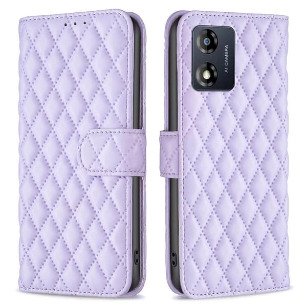 SKALO Motorola Moto E13 4G BINFEN COLOR Tikattu Lompakko - Violetti