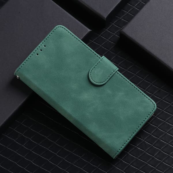 SKALO OnePlus 11 5G Matt PU-læderpungetui - Grøn
