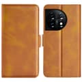 Pikkukuva 1 / 6: SKALO OnePlus 11 5G Premium Wallet Lompakkokotelo - Vaaleanruskea