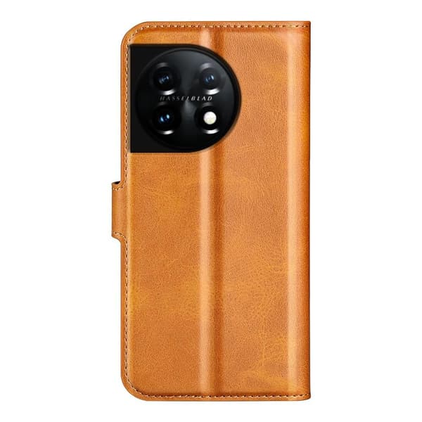 SKALO OnePlus 11 5G Lompakkokotelo PU-nahkaa - Vaaleanruskea
