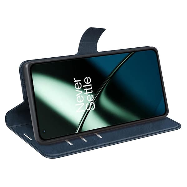 SKALO OnePlus 11 5G Lompakkokotelo PU-nahkaa - Sininen