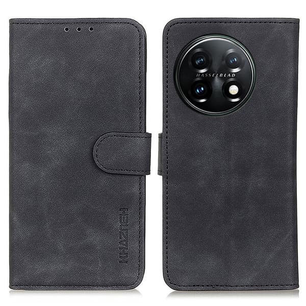 SKALO OnePlus 11 5G KHAZNEH Lompakkokotelo PU-nahasta - Musta