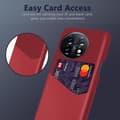 Miniatyrbillede 2 af 4: SKALO OnePlus 11 5G Premium PU læder kortholder Cover - Rød