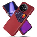 Miniatyrbillede 1 af 4: SKALO OnePlus 11 5G Premium PU læder kortholder Cover - Rød