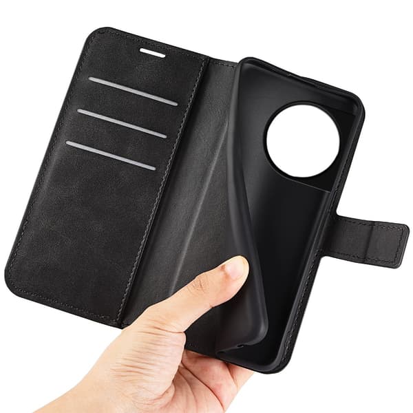 SKALO OnePlus 11 5G Flip Cover m. pung i PU-læder - Sort