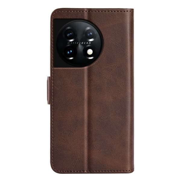 SKALO OnePlus 11 5G Premium Wallet Flip Cover - Brun