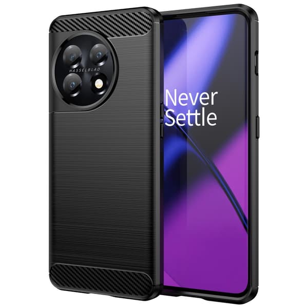 SKALO OnePlus 11 5G Armor Carbon Iskunkestävä TPU suojakuori