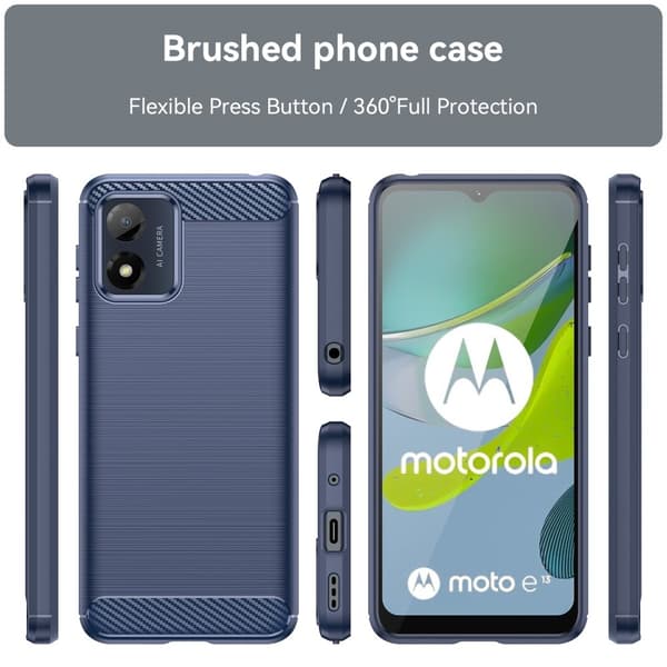SKALO Motorola Moto E13 4G Armor Carbon Stødsikker TPU-cover