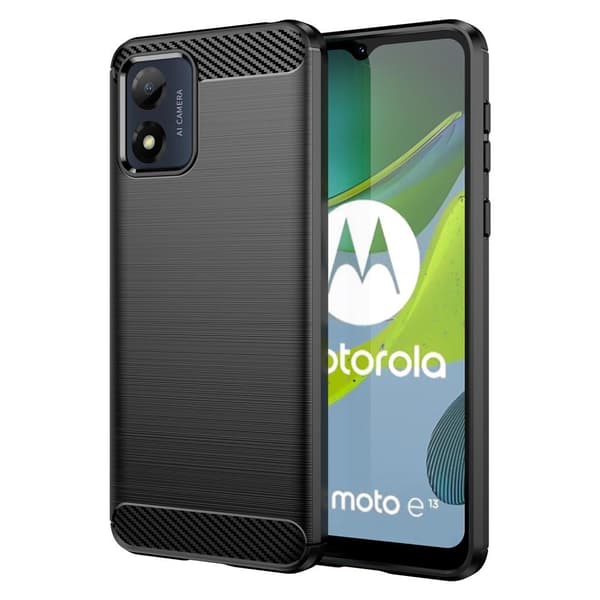 SKALO Motorola Moto E13 4G Armor Carbon Stöttåligt TPU-skal
