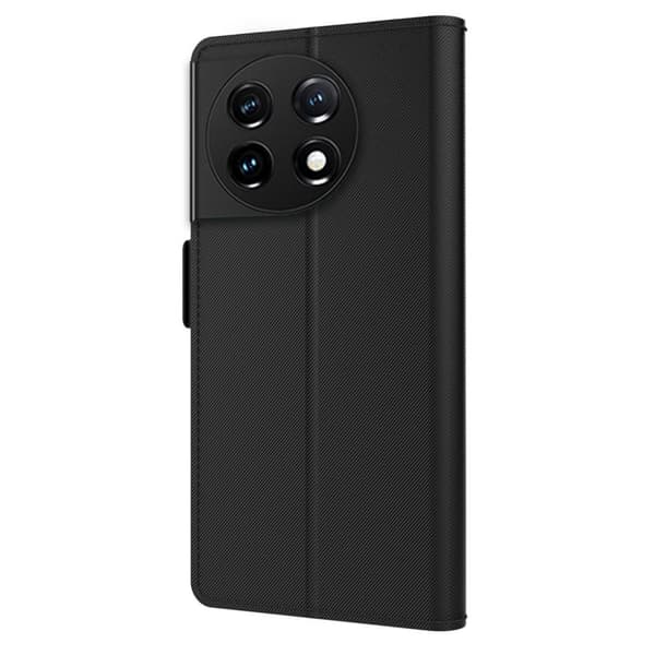 SKALO OnePlus 11 5G Korthållare Spegel Plånbok - Svart