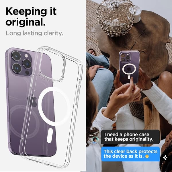 Spigen iPhone 14 Pro Max Cover AirSkin Hybrid MagFit Hvid