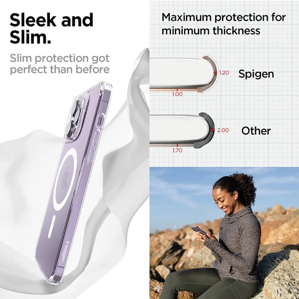 Spigen iPhone 14 Pro Max Cover AirSkin Hybrid MagFit Hvid