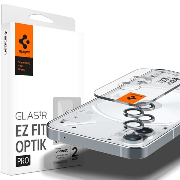 Spigen Nothing Phone (1) Kamerabeskytter GLAS.tR EZ Fit Optik Pro 2-pak Silver
