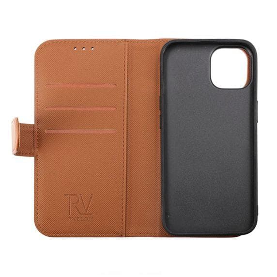 iPhone 14 Plus Plånboksfodral Magnet Rvelon - Brun