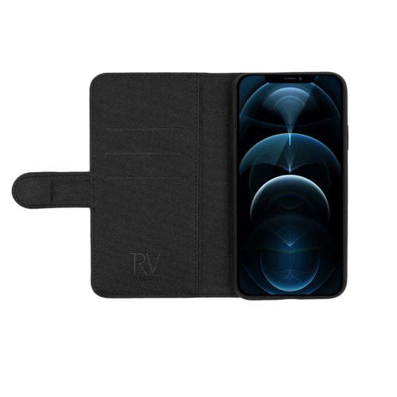 iPhone 12/12 Pro Plånboksfodral Magnet Rvelon - Svart
