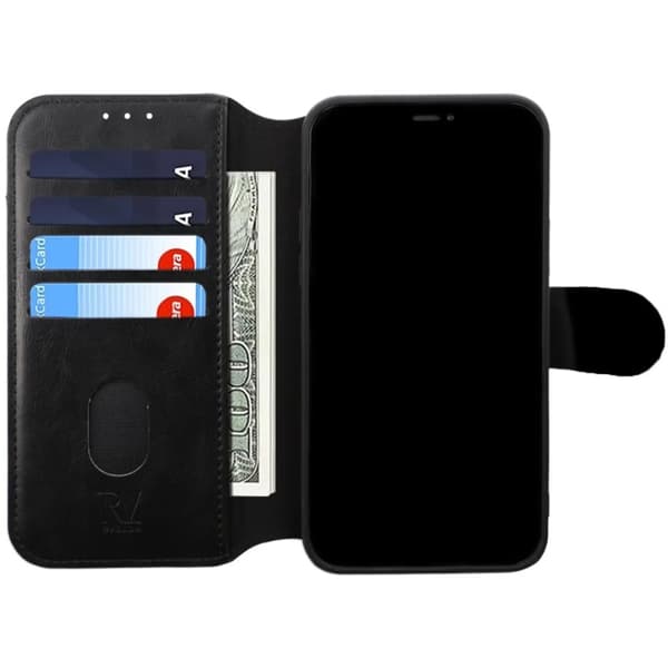 iPhone 12/12 Pro Plånboksfodral Extra Kortfack Rvelon - Svart