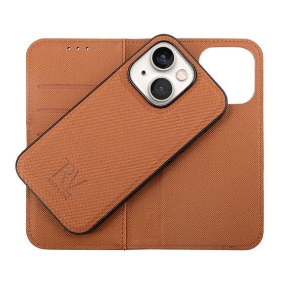 iPhone 14 Plånboksfodral Magnet Rvelon - Brun