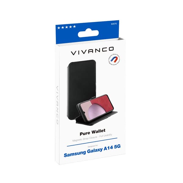 Vivanco Samsung Galaxy A14 Etui Pure Wallet Sort
