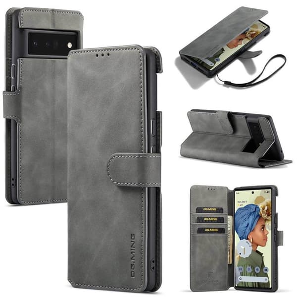 DG-Ming Wallet cover 3-kort Google Pixel 6 Pro - Grå