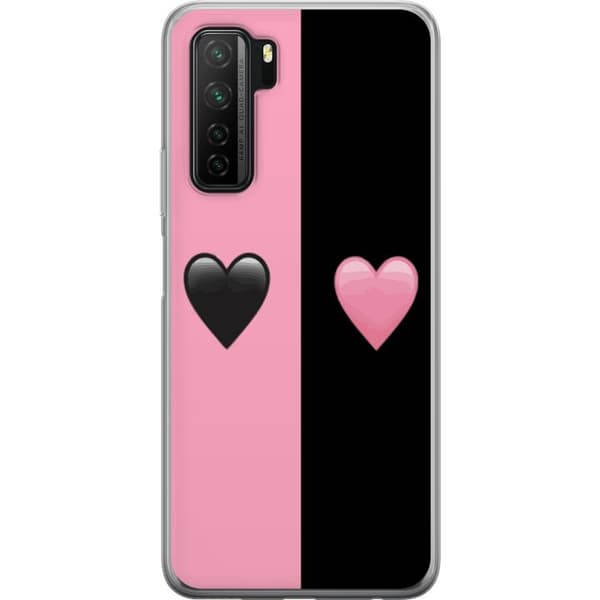 Huawei P40 lite 5G Genomskinligt Skal Hjärtan