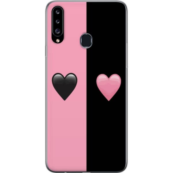 Samsung Galaxy A20s Gennemsigtig cover Hjerter