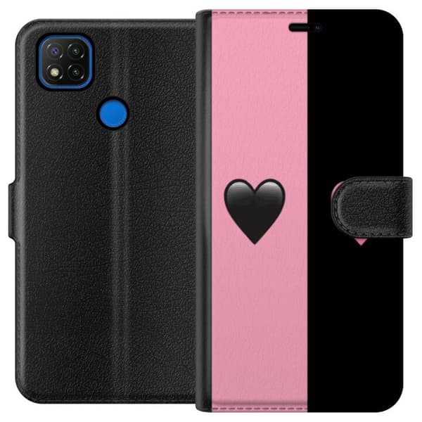 Xiaomi Redmi 9C Tegnebogsetui Hjerter