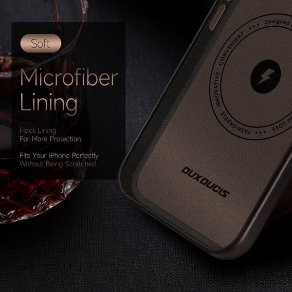 DUX DUCIS iPhone 14 Pro Max Kuori Naples Series MagSafe Tummanruskea