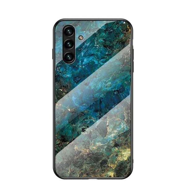 Samsung A34 5G Marmorskal 9H Härdat Glas Baksida Glassback V2 Emerald Green