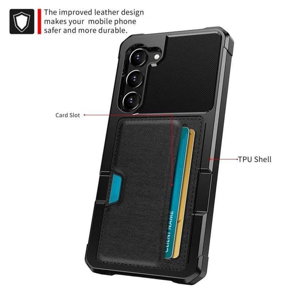 Samsung S23 Stöttåligt Skal med Kortfack Solid V2 RFID