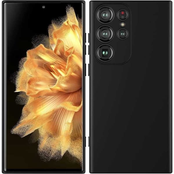 Samsung S23 Ultra pehmeä kumipinnoitettu mattamusta kansi