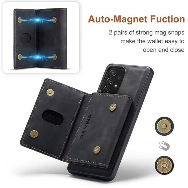 8-SLOTS Samsung A32 5G stødsikkert cover med magnetisk kortholder DG.MING Afmonter
