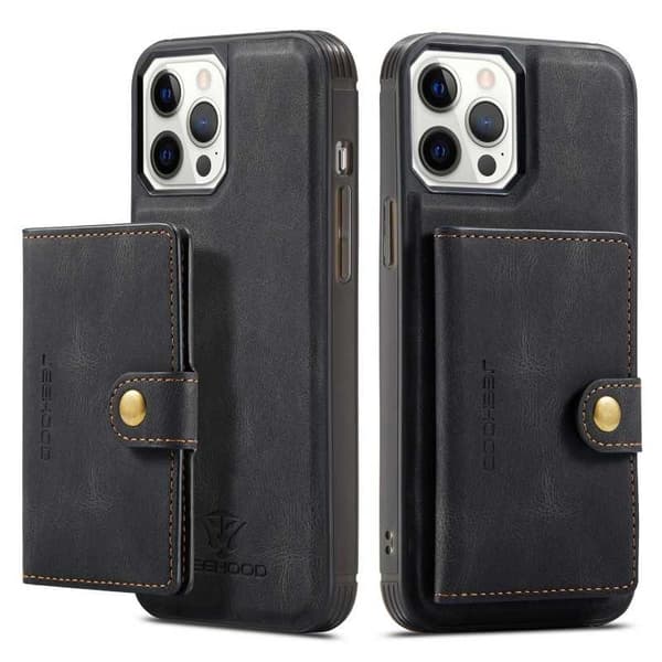 iPhone 12 Pro Max Stöttåligt Skal med Magnetisk Korthållare JeeHood