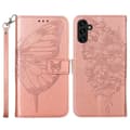 Miniatyrbild 1 av 6: Samsung Galaxy A54 5G Fodral Med Fjäril Tryck Roséguld