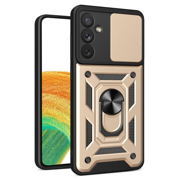 Samsung Galaxy A34 5G Skal CamShield Ring Hybrid Guld