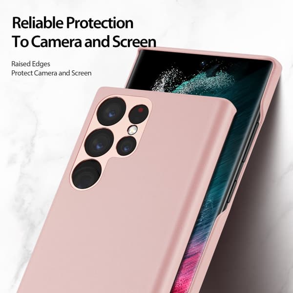 DUX DUCIS Galaxy S23 Ultra Skal Grit Läderbelagt Roséguld