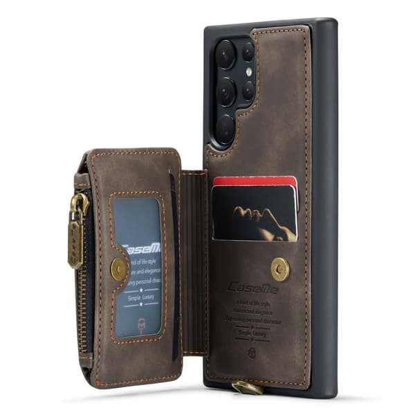 CASEME Galaxy S23 Ultra Skal Med Magnetisk Plånbok Brun