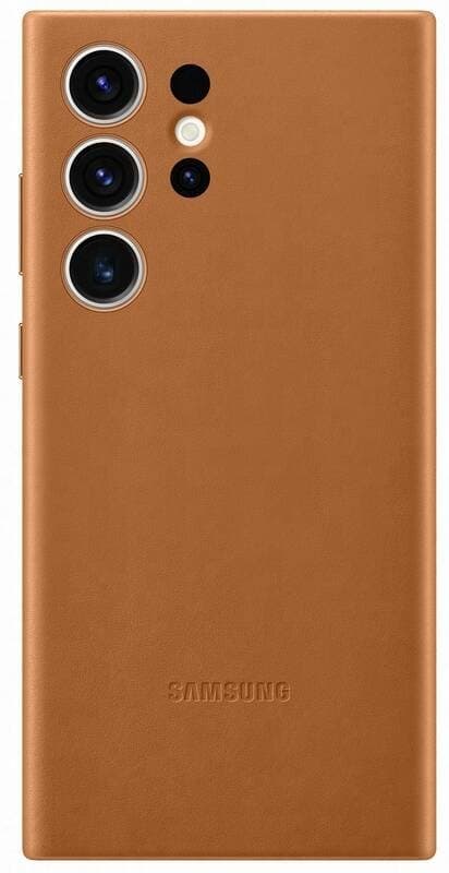 Samsung Galaxy S23 Ultra Skal Leather Cover Camel