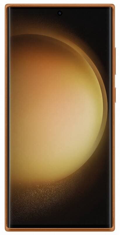 Samsung Galaxy S23 Ultra Skal Leather Cover Camel