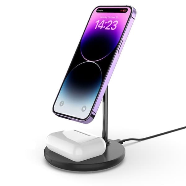 Tech-Protect 15W Qi 2in1 Trådlös MagSafe Laddare Svart