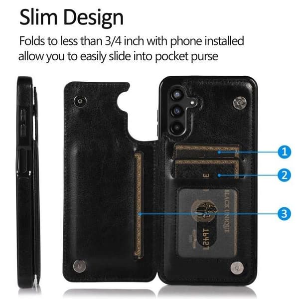 Samsung A53 5G stødsikker dækselkortholder 3-SLOT Flippr®