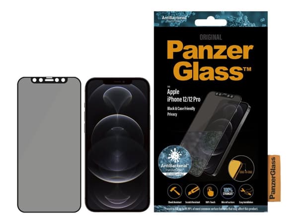 PanzerGlass iPhone 12/12 Pro Privacy Skärmskydd – Svart